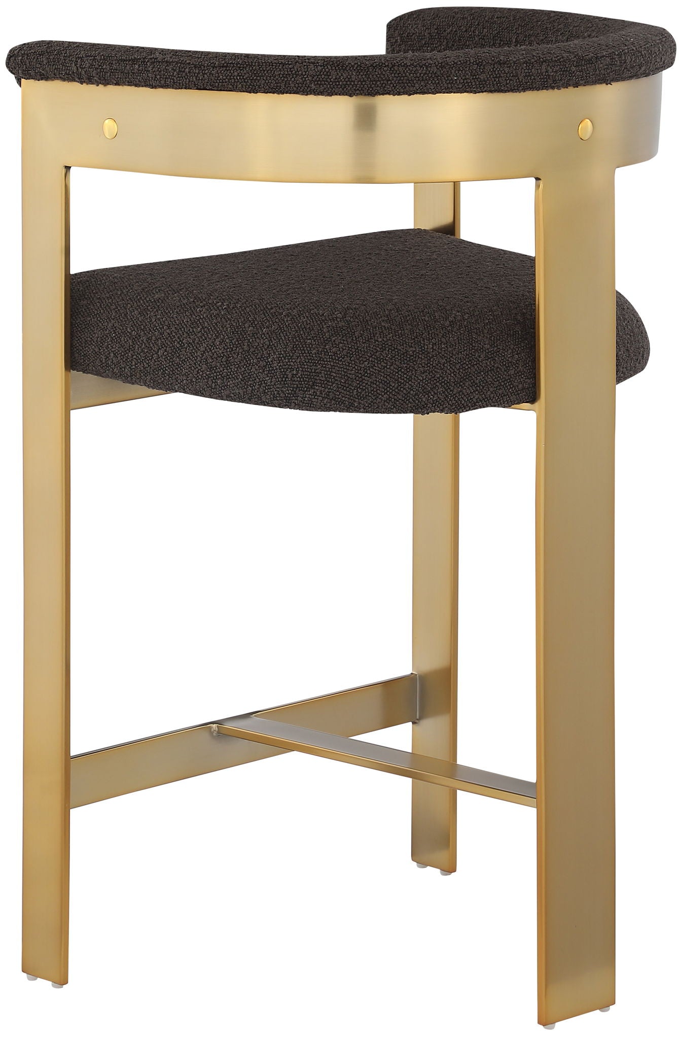 Romeo - Boucle Counter Stool With Gold Base (Set of 2)