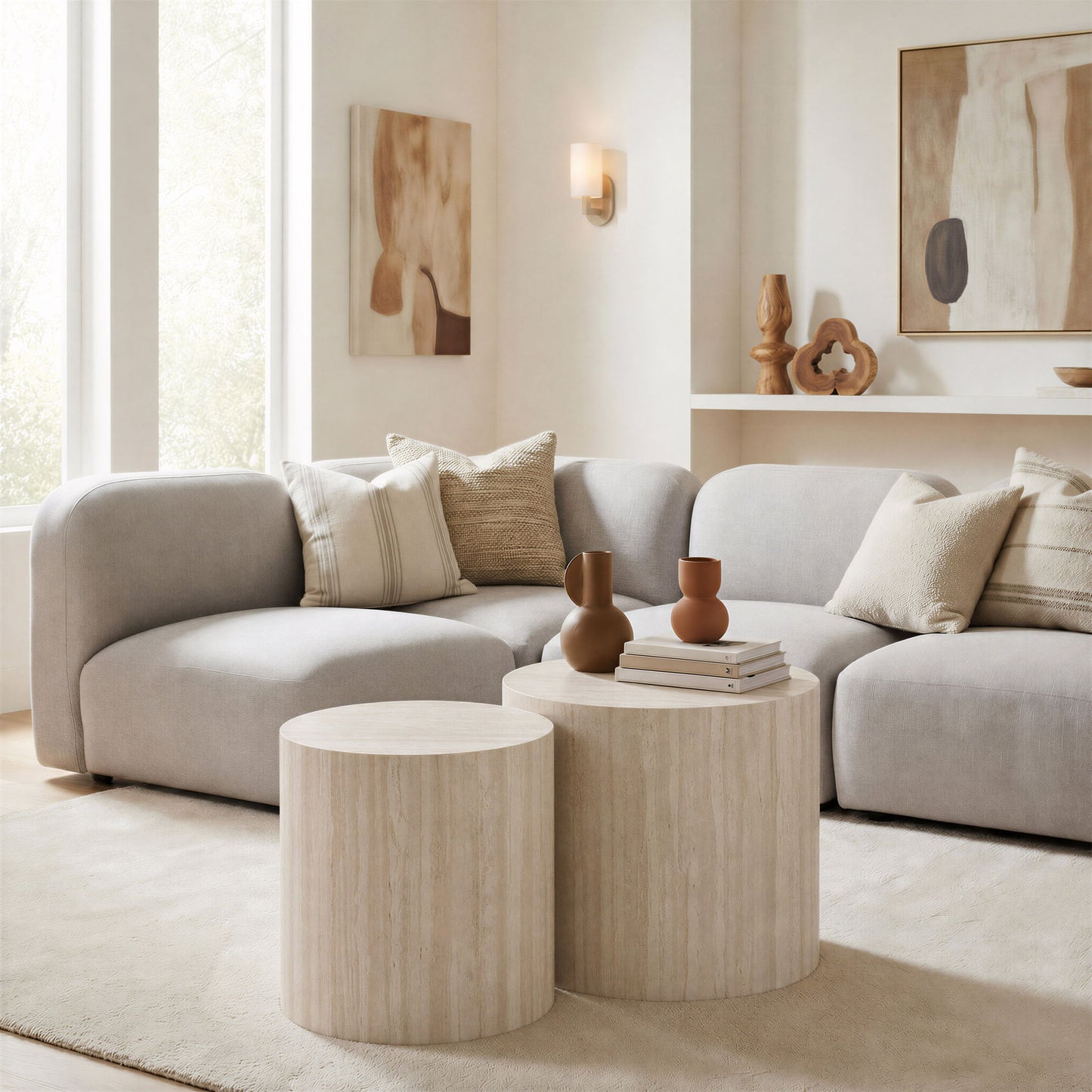 Carzo - Coffee Table Set - Stone Beige