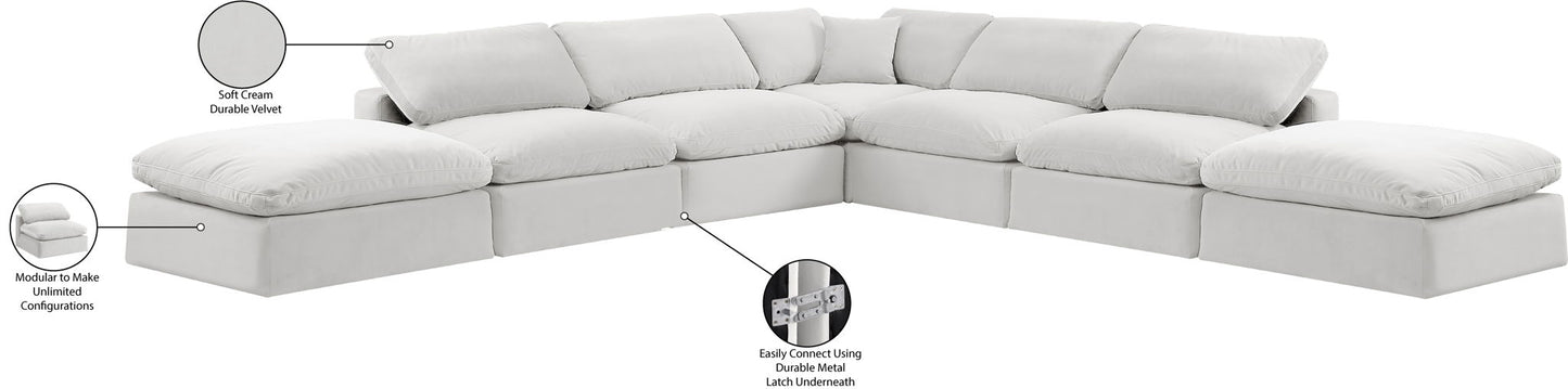 Comfy - 7 Piece Velvet Modular Corner Sectional