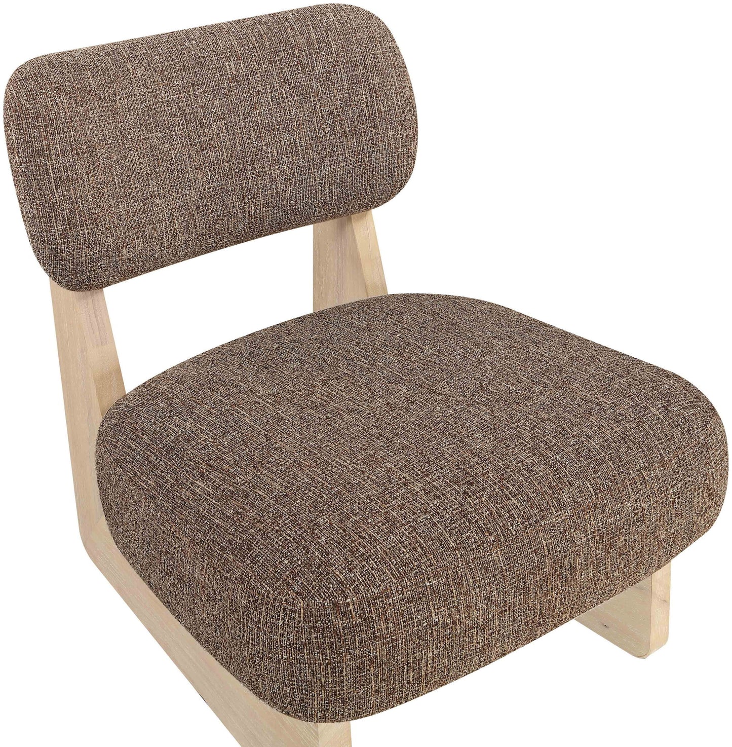 Vetra - Linen Textured Fabric Upholstered Accent Chair With Natural Base