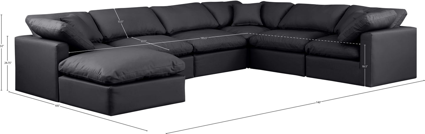 Indulge - Faux Leather 7 Piece Modular Sectional