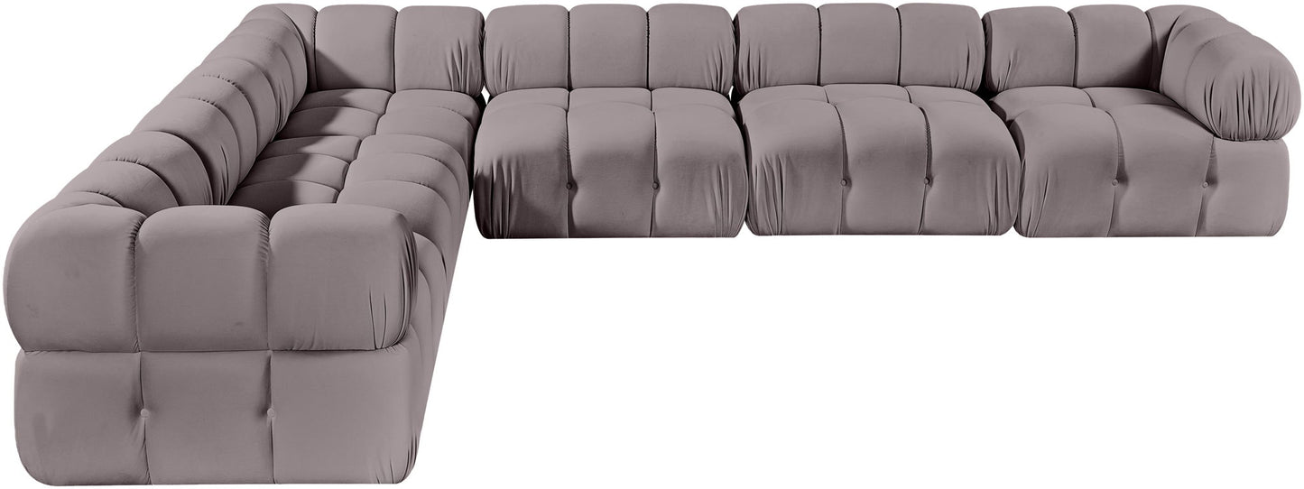 Orin - L-Shaped Velvet 6 Piece Modular Sectional