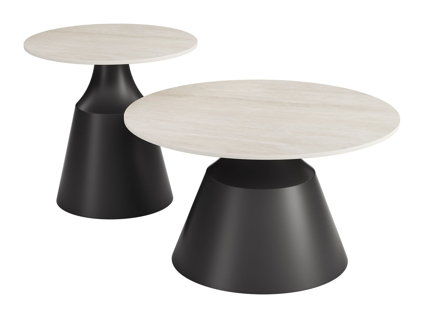 Camella - Coffee Table Set - Light Beige / Black