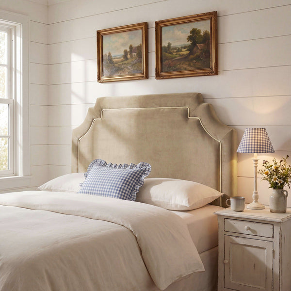 Magnolia Stain-Resistant Performance Velvet Headboard - Full, Taupe Almond