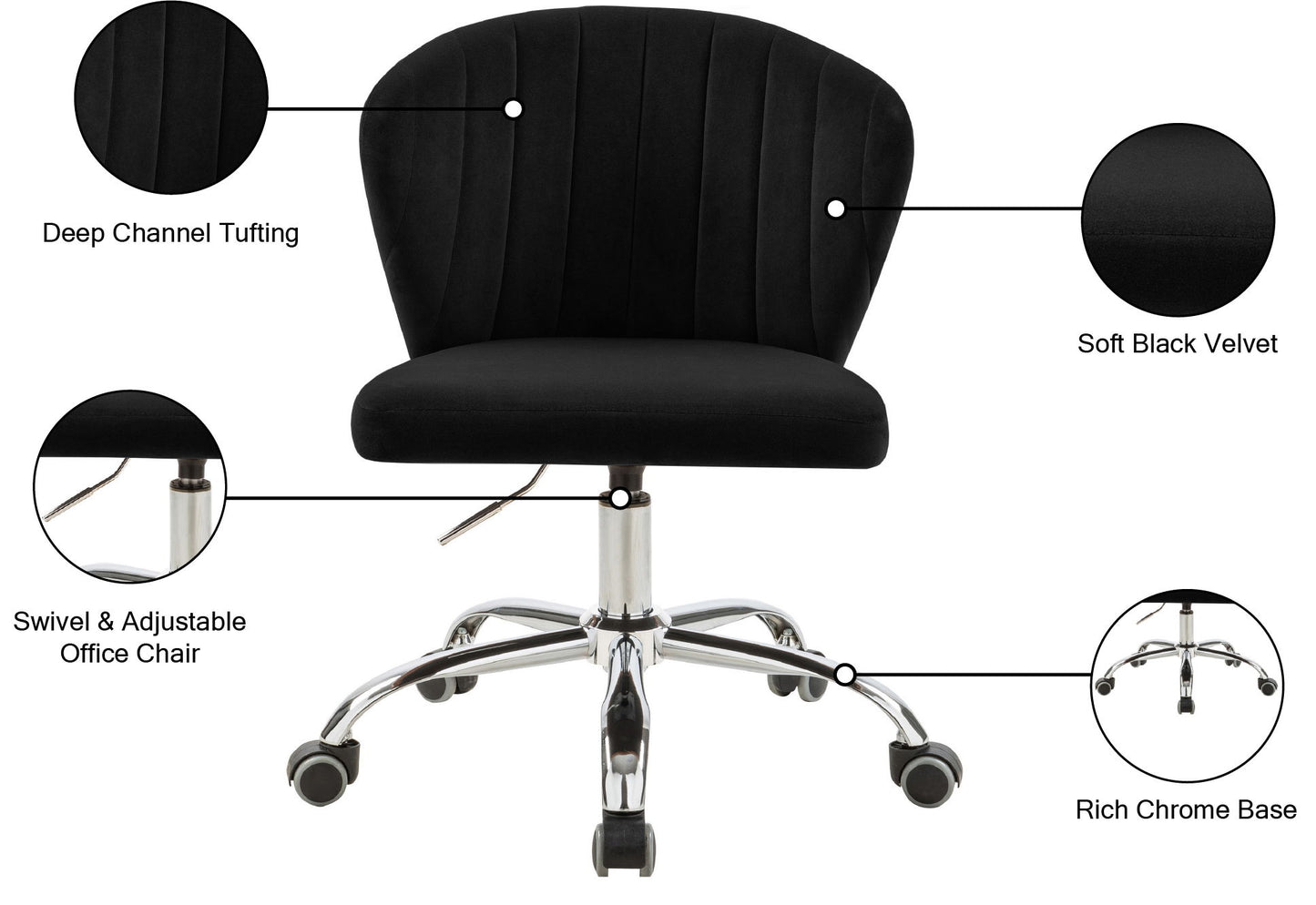 Finley - Office Chair with Chrome Legs