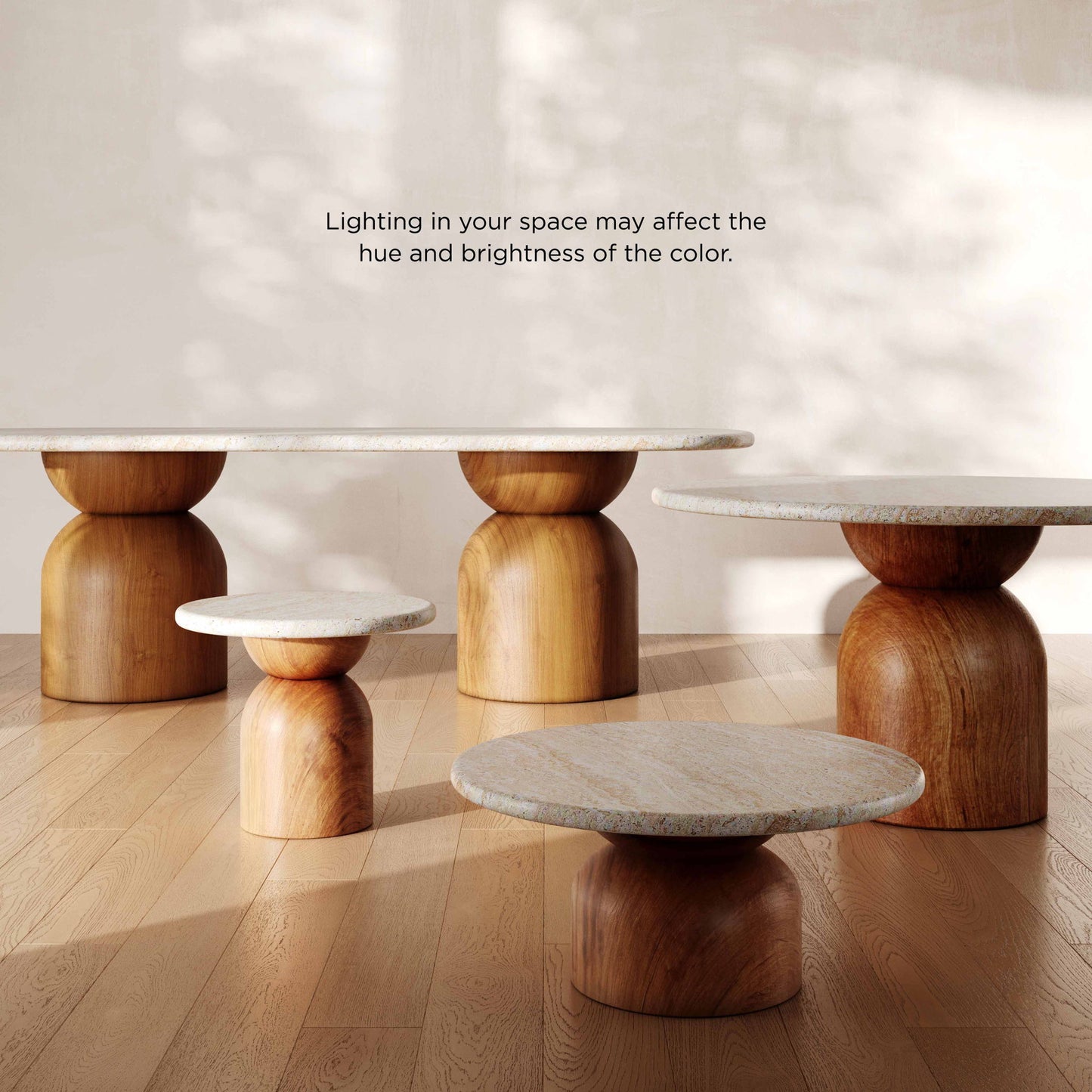 Cynthia - Concrete Indoor / Outdoor Round Dining Table - Travertine