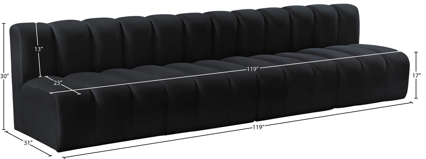 Arc - Velvet 4 Seats Modular Sofa