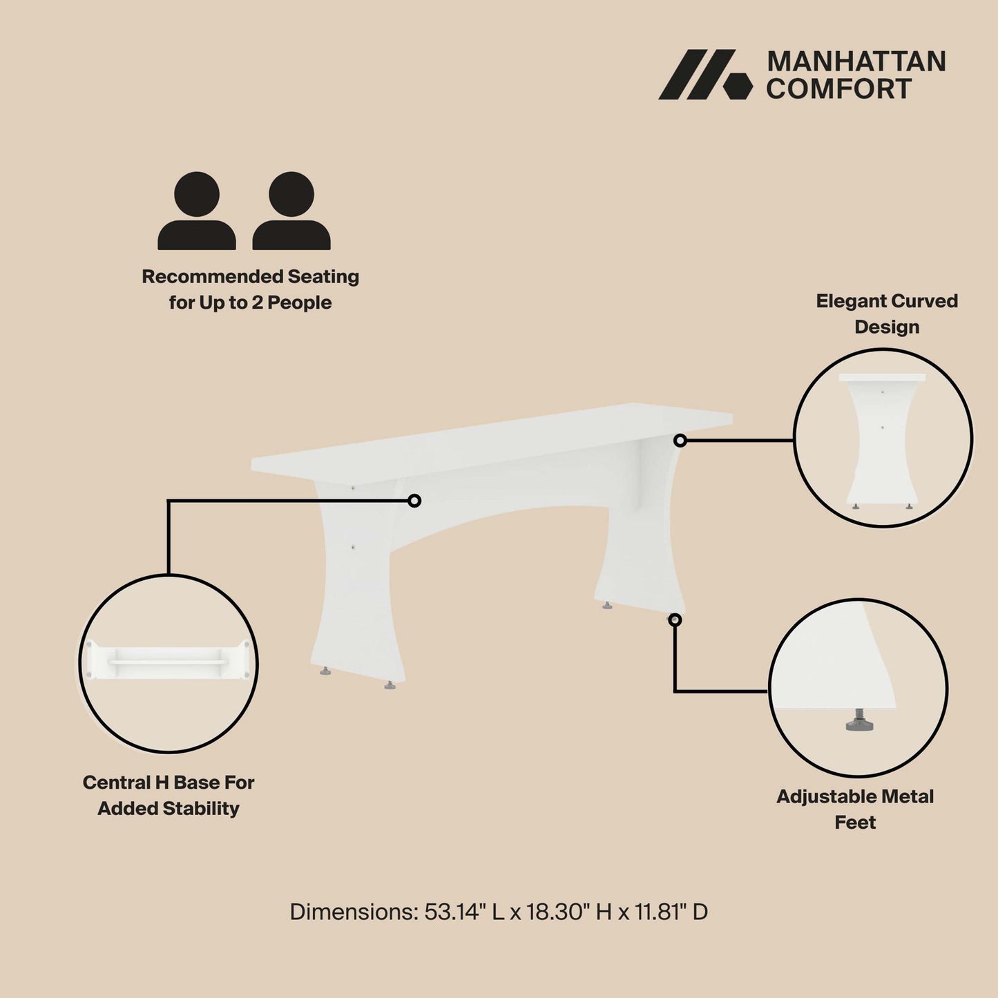Manhattan Coney - Dining Bench (Set of 2)