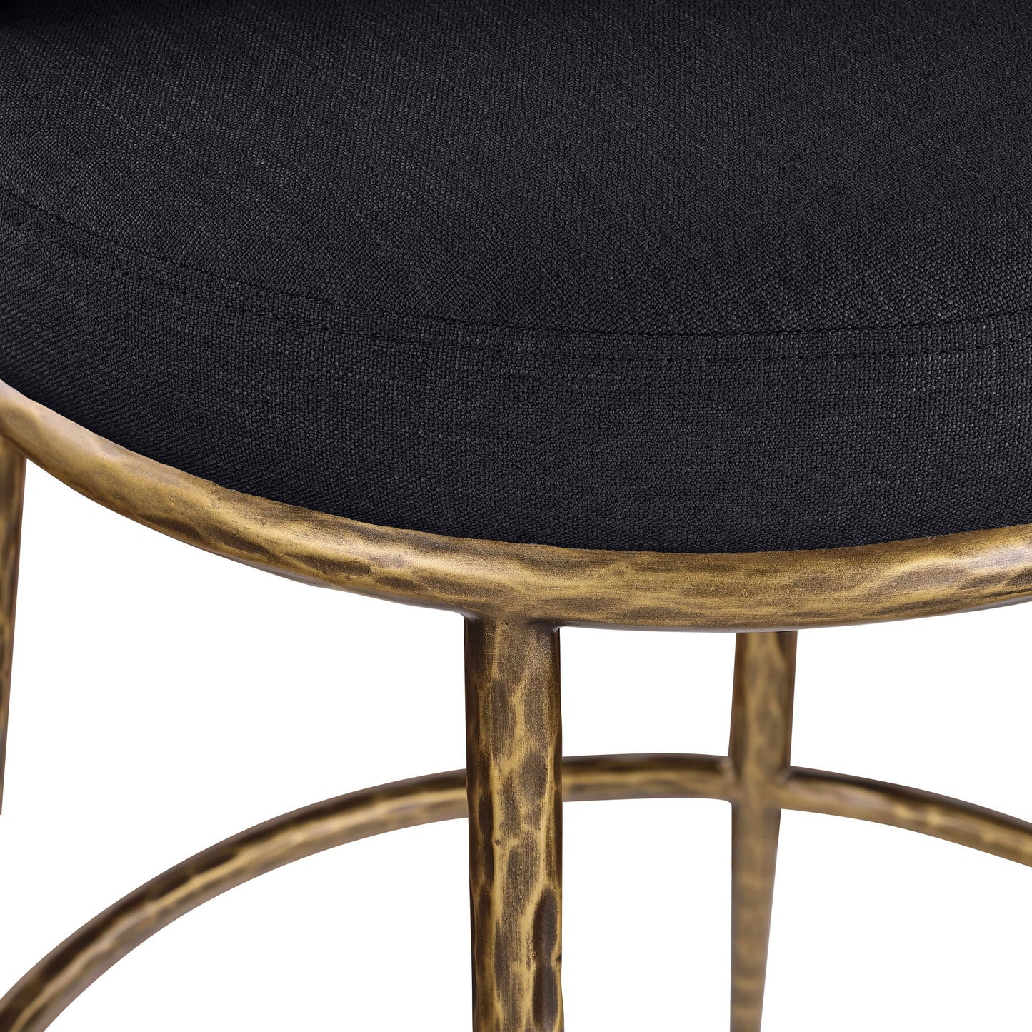 Ferro - Upholstered Counter Stool With Brushed Gold Base