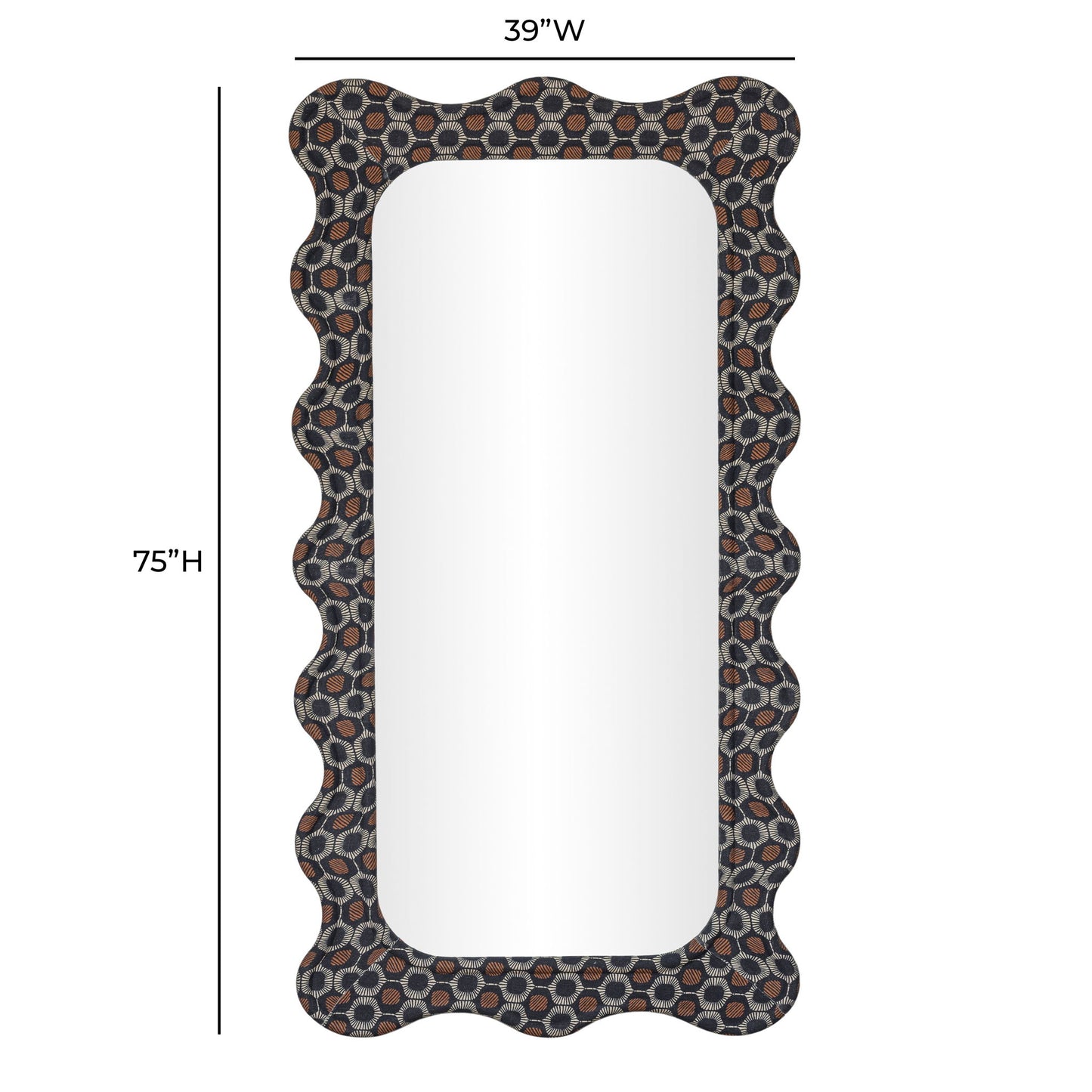 Charlene - 39" x 75" Squiggle Wall Mirror - Biologic Print