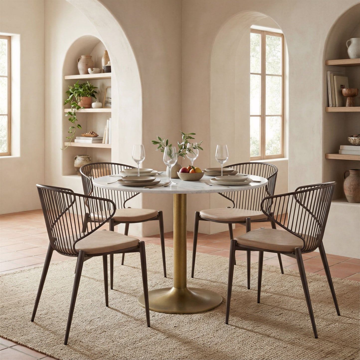 Silues - Dining Chair (Set of 2) - Taupe / Brown