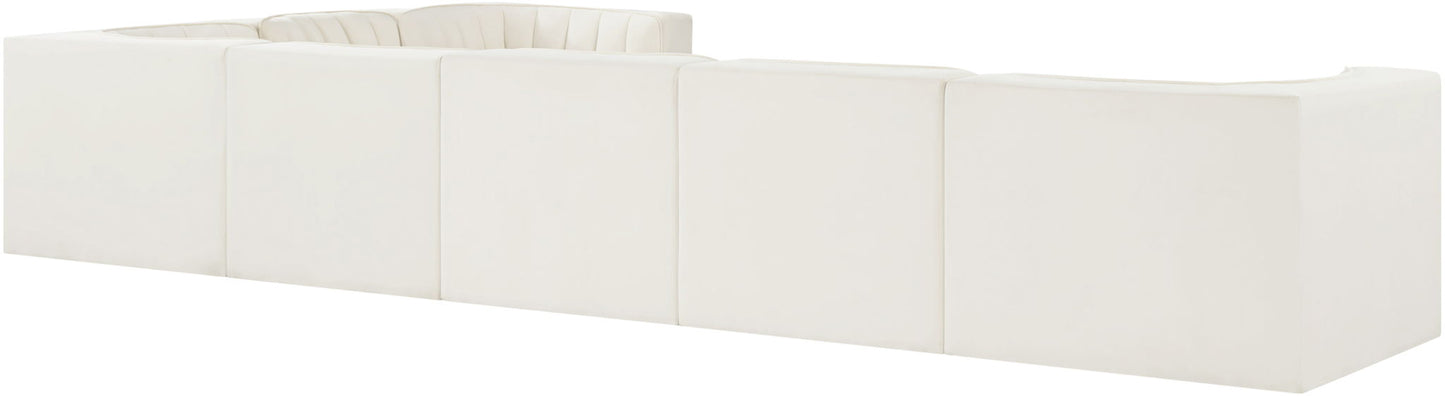 Rummi - Velvet Performance Fabric Upholstered 7 Piece Modular Sectional (With 3 Corner Chairs)