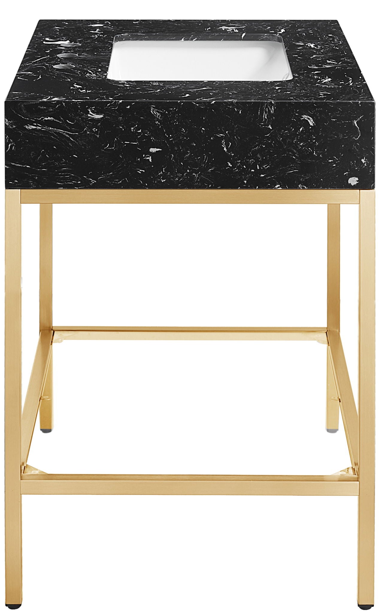 Marmo - Engineered Marble Bathroom Vanity With Gold Base