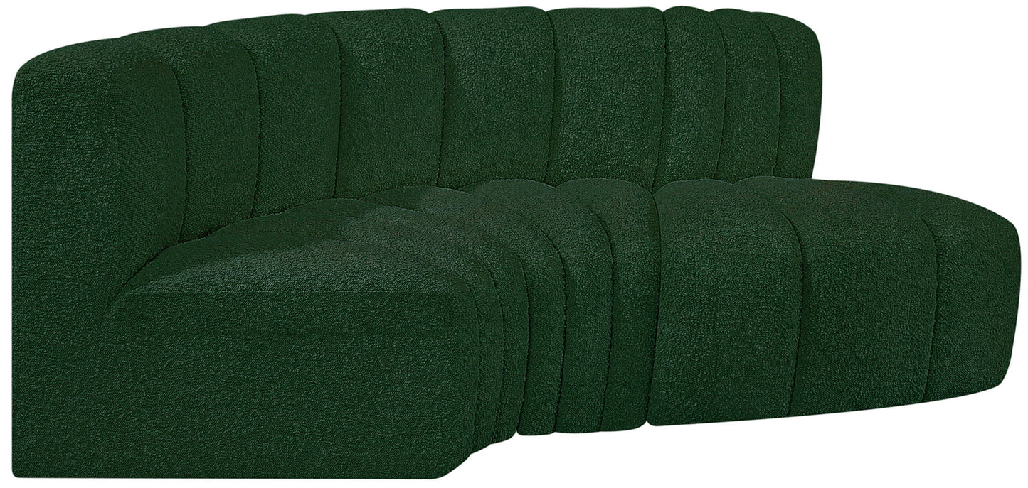 Arc - Boucle Fabric 3 Piece Modular L-Shaped Sofa