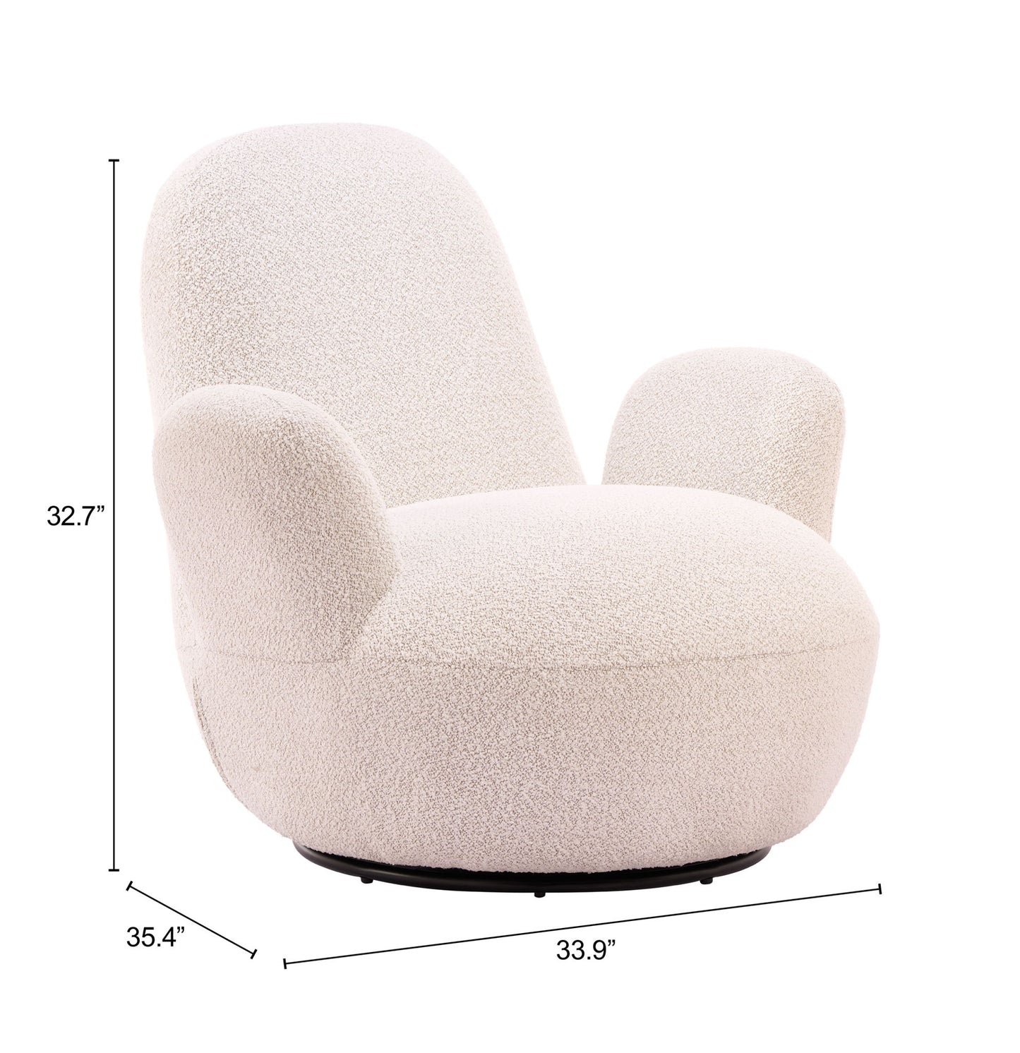 Lunet - Swivel Chair - White