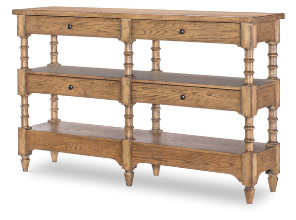 Vintage Market - Turned Leg Console Storage Table 4 Drawer