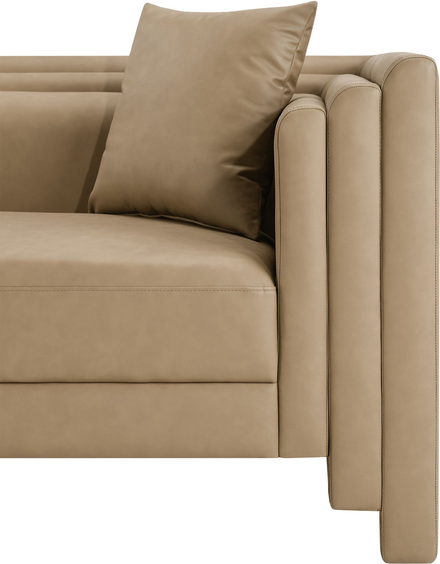 Everett - Vegan Leather 67" Upholstered Loveseat - Tan