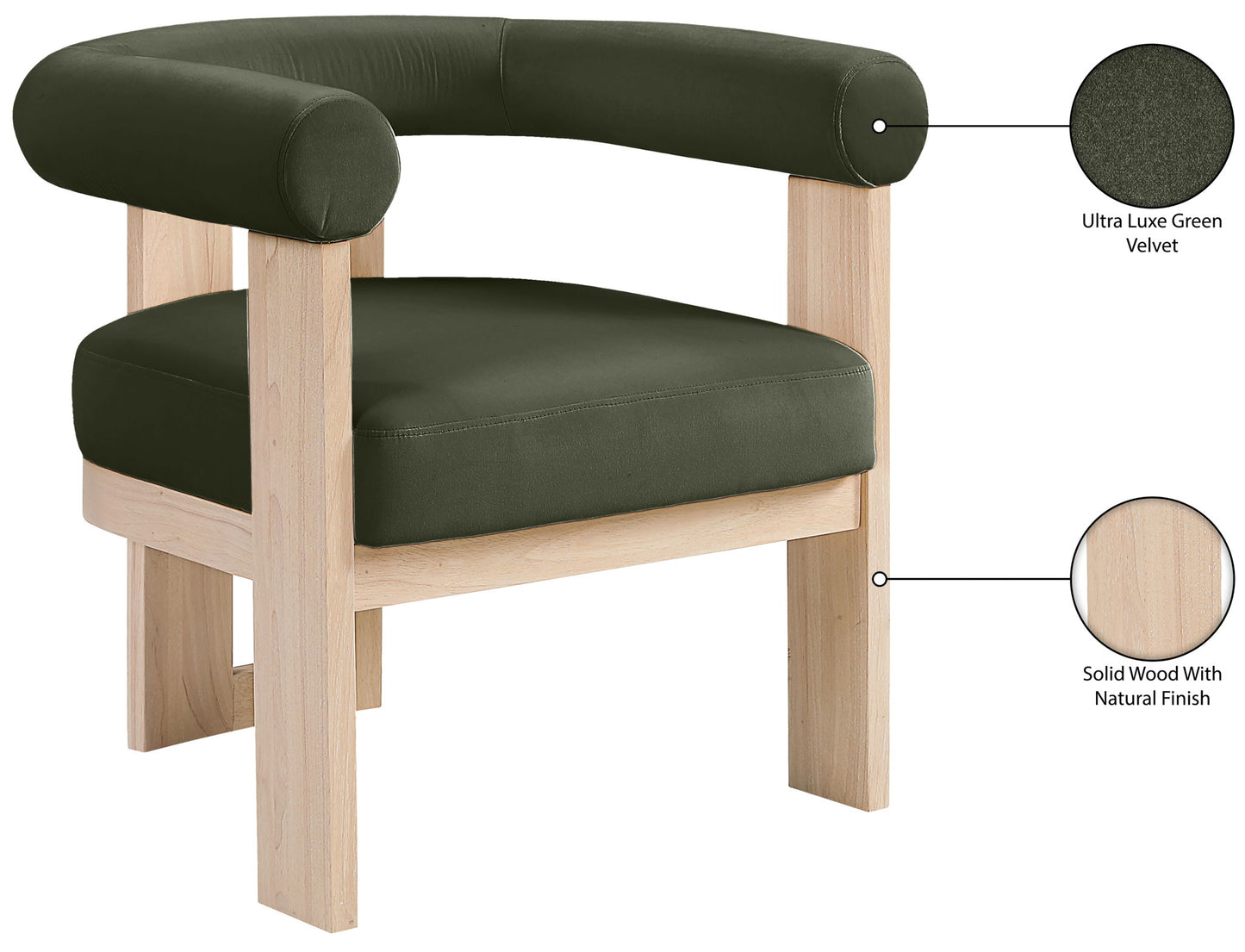 Arienzo - Performance Fabric Upholstered Accent Chair - Natural Base