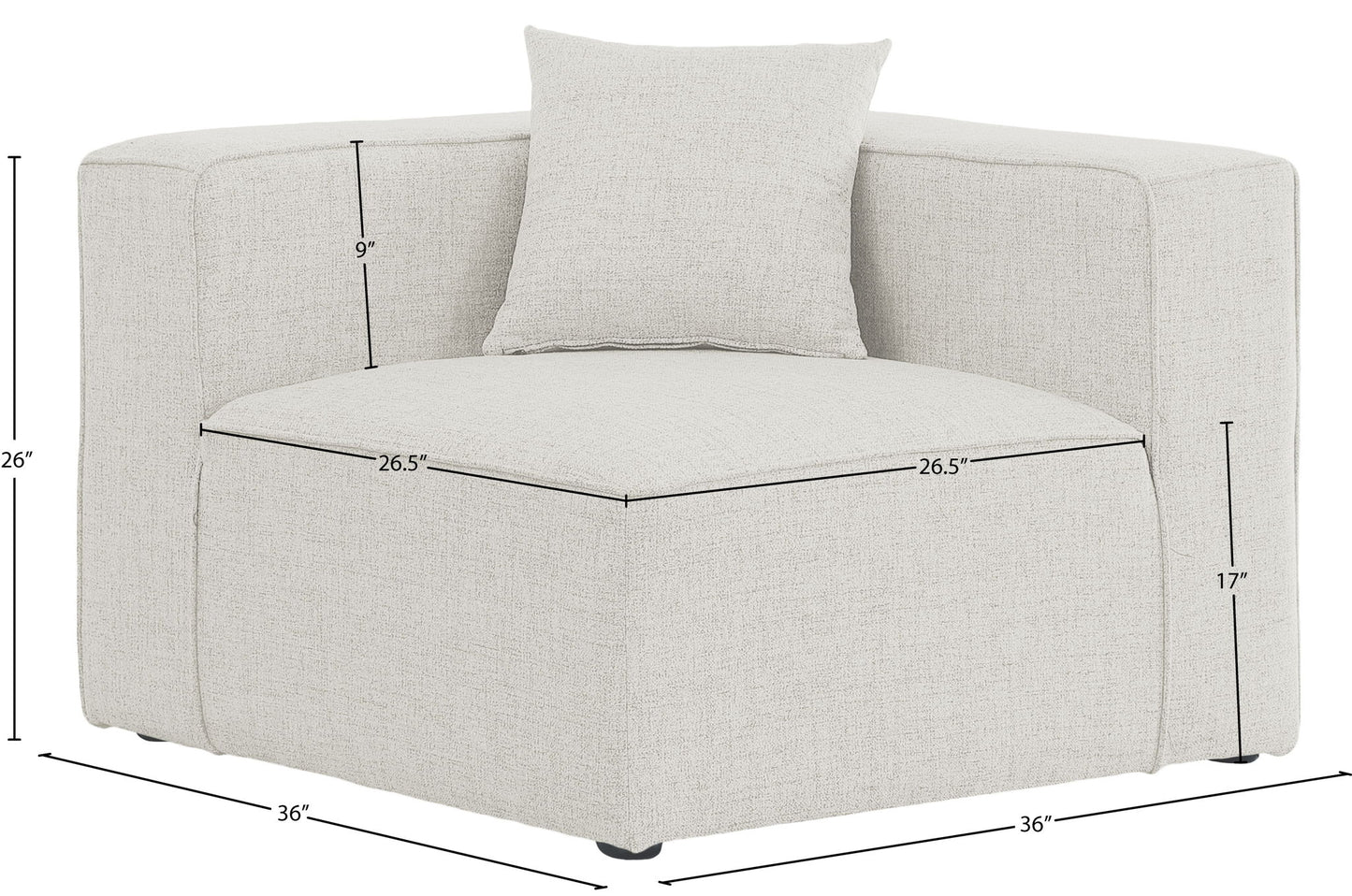 Cube - Linen Corner Chair