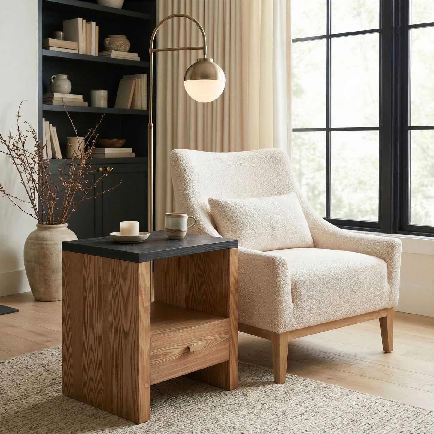 Natt - Side Table - Black