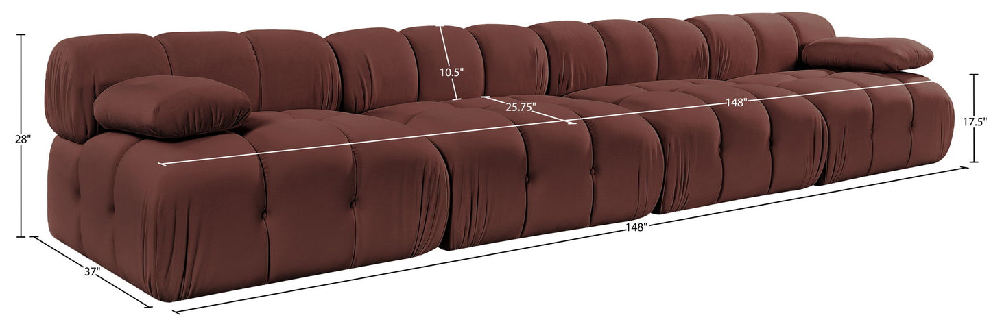 Orin - Velvet 4 Piece Modular Sofa