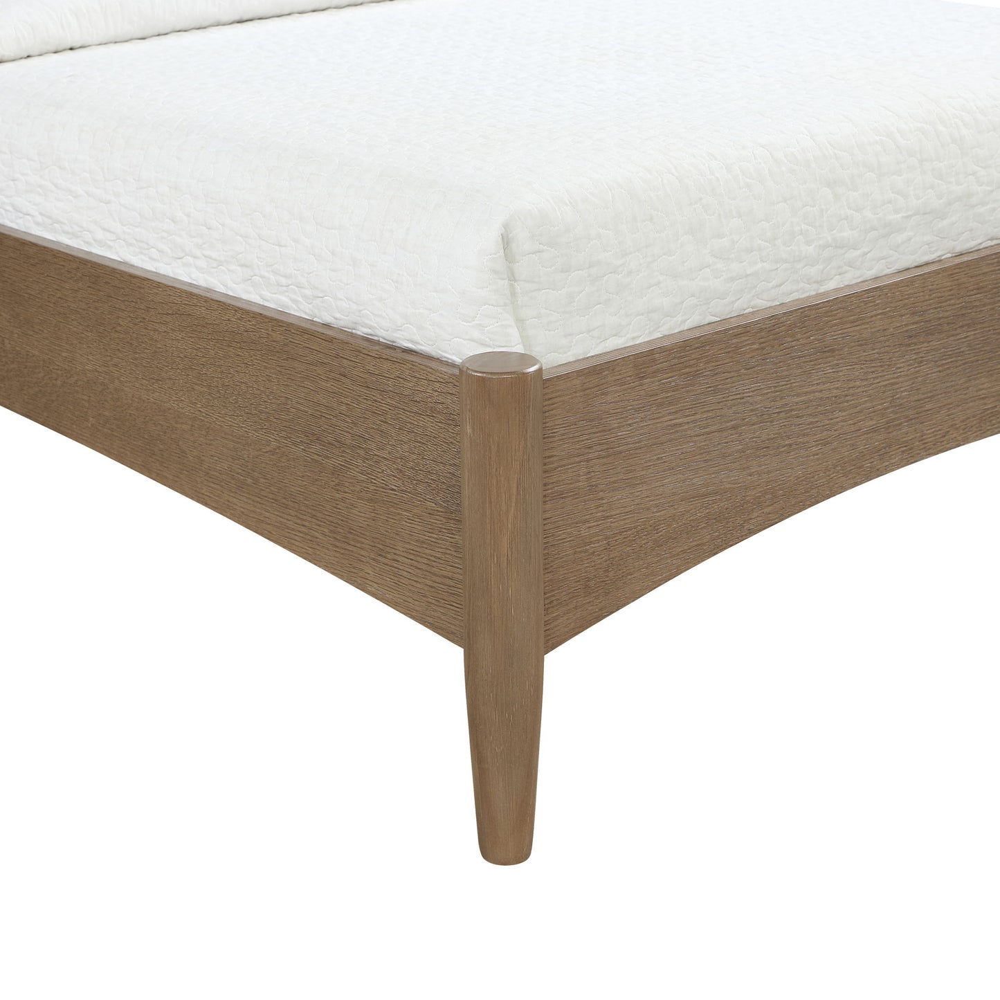Santos - Vegan Leather Headboard And Wood Bed - Waxed Brown Frame