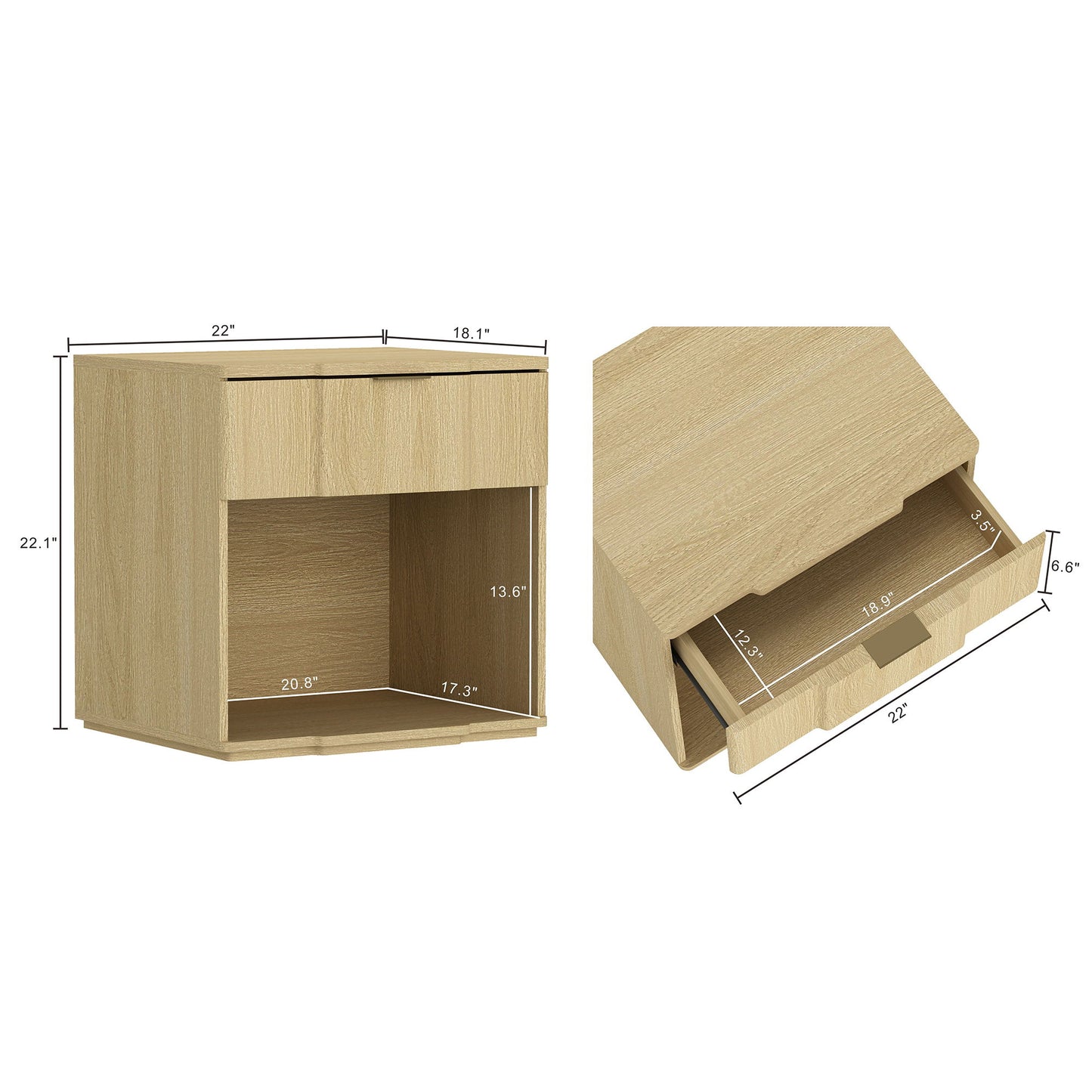 Manhattan Clive - 1-Drawer Nightstand