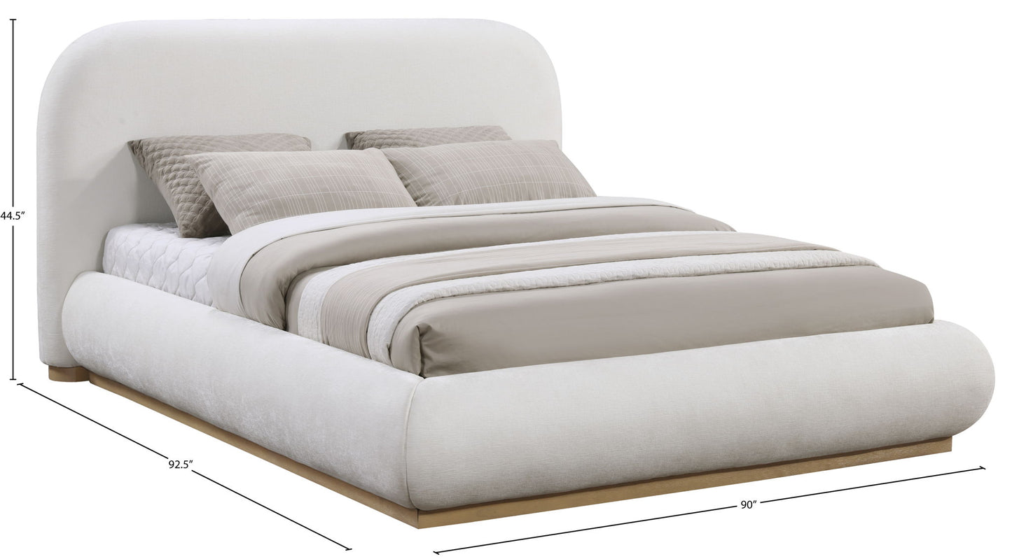 Vaughn - Chenille Bed With Natural Base