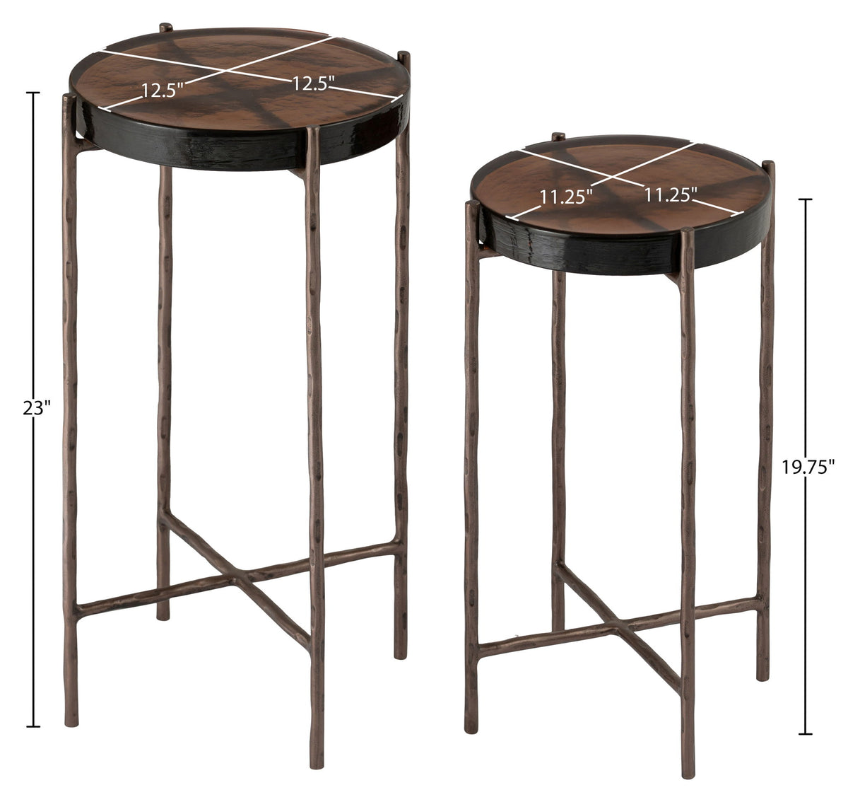 Vetra - Iron Base Bunching End Table - Bronze