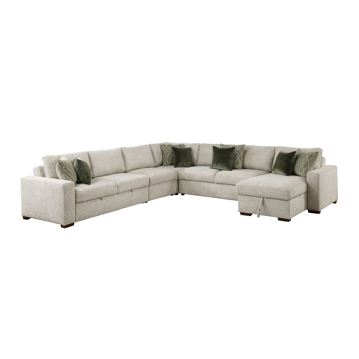 Isla 5-Piece Sectional with Reversible Chaise and Pull-out Bed