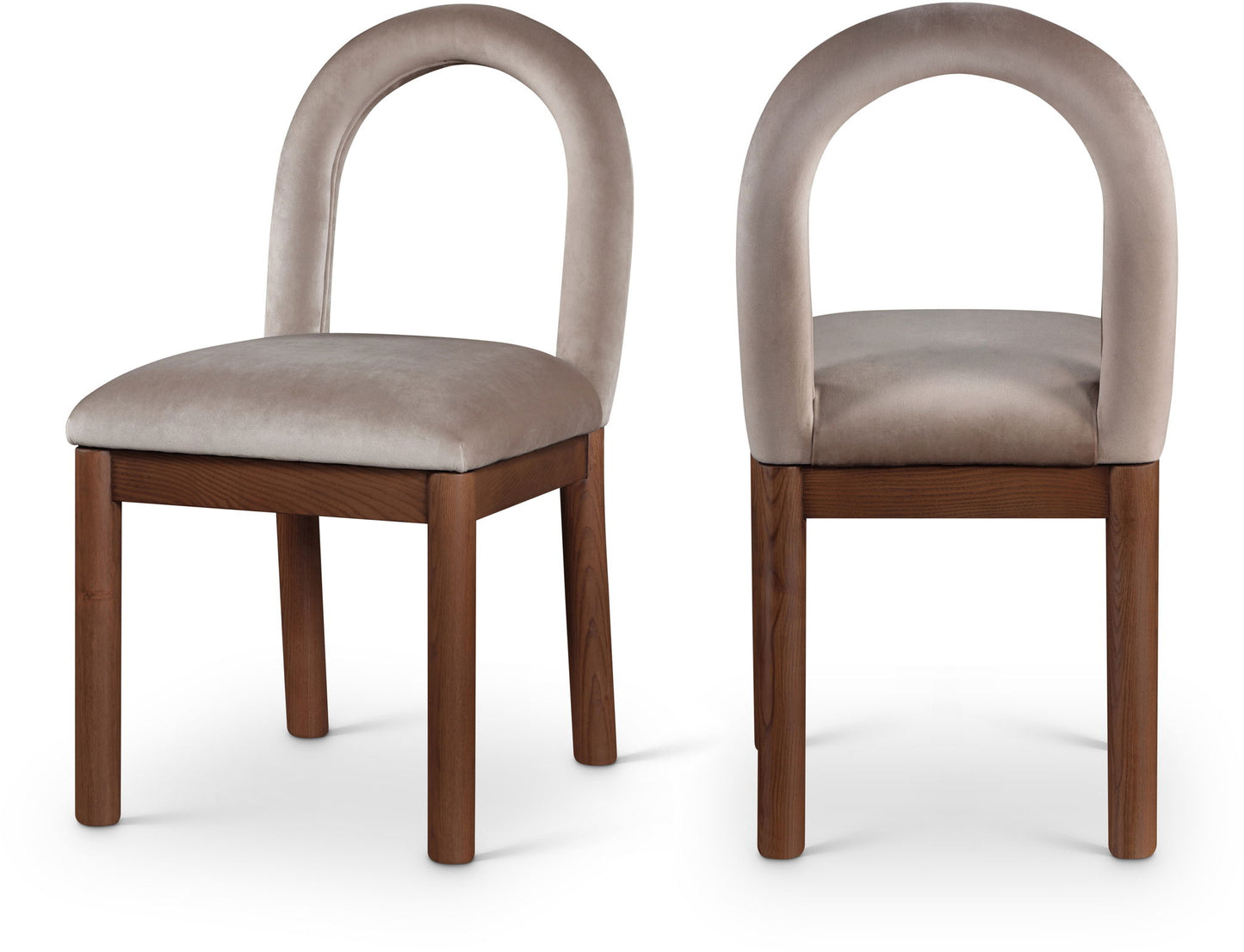Conrad - Velvet Dining Chair With Brown Legs