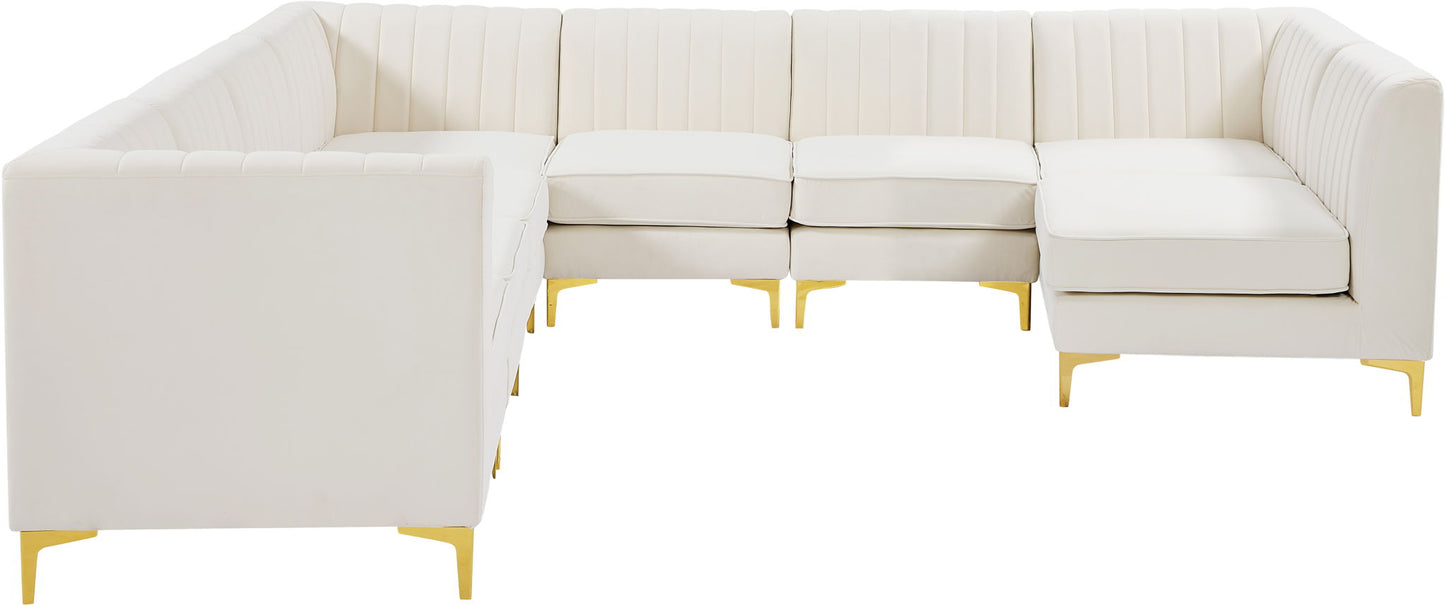 Alina - 8 Piece Velvet Modular Sectional
