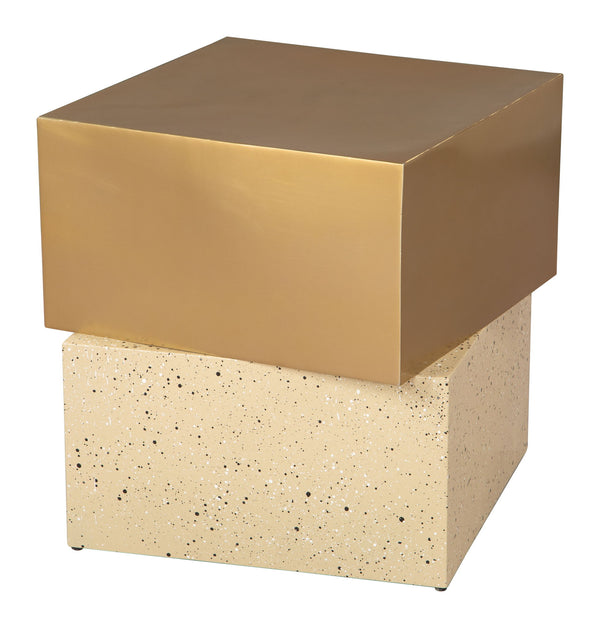 Cinza - Side Table - Gold / Beige