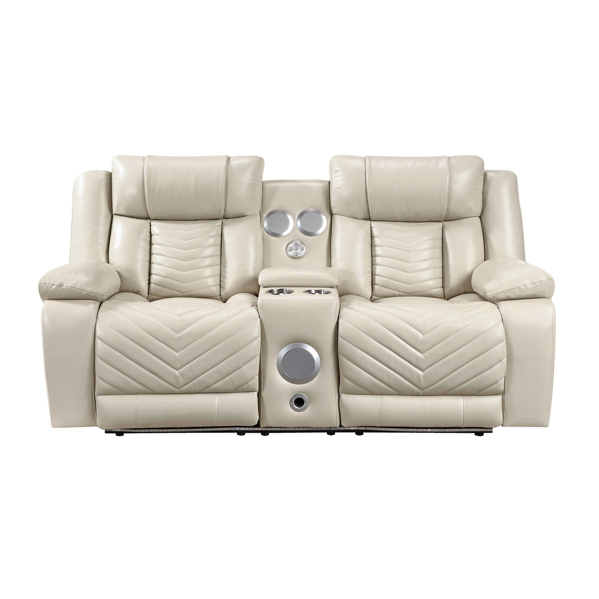 Glory Furniture - Sensa - Power Reclining Loveseat With Bluetooth Speaker And LED Belt
