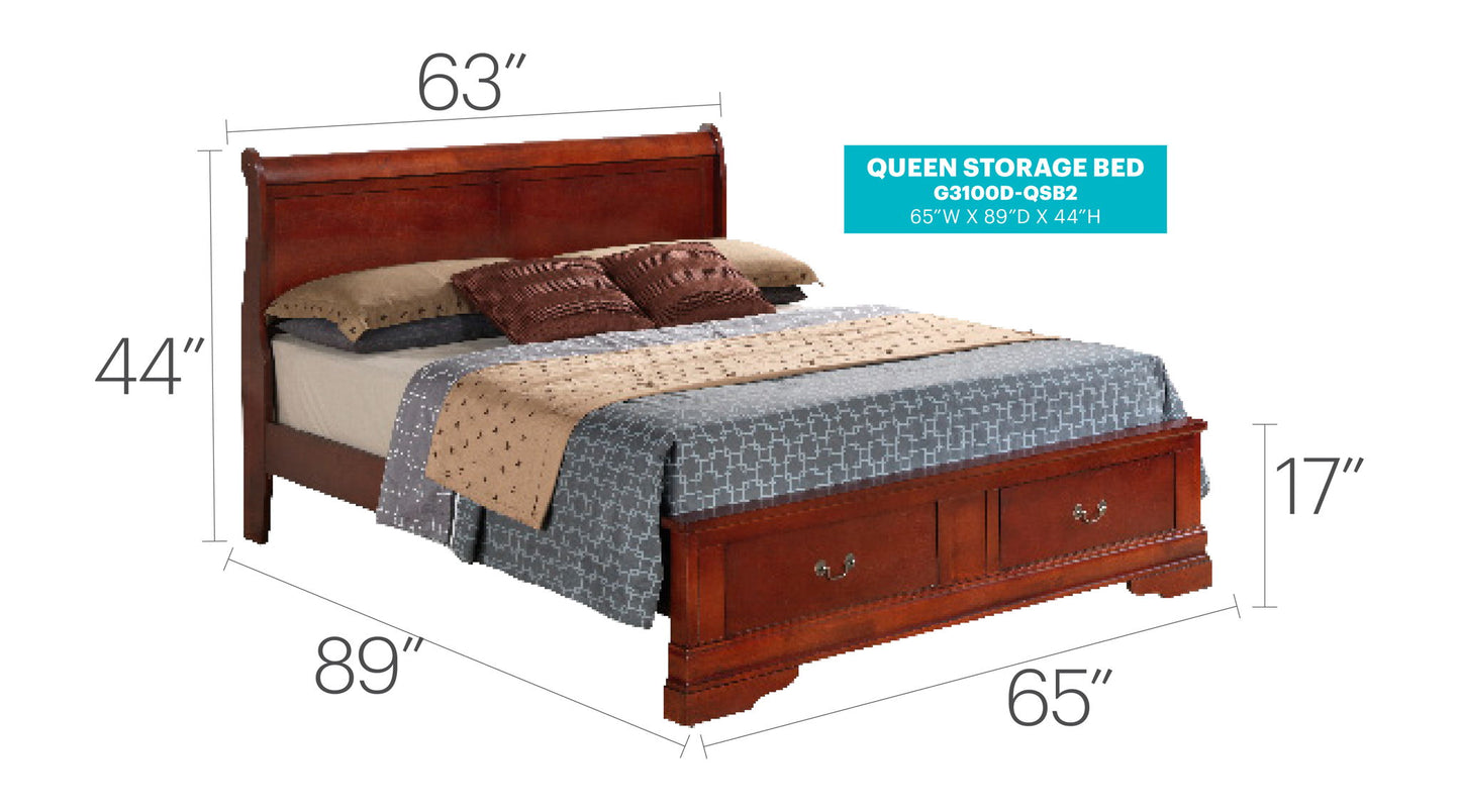 Glory Furniture - Louis Phillipe - Storage Bed