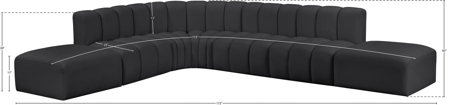 Arc - Faux Leather 7 Piece Corner Modular Sofa