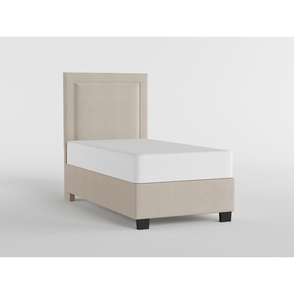 39" Beige Microfiber Platform Bed