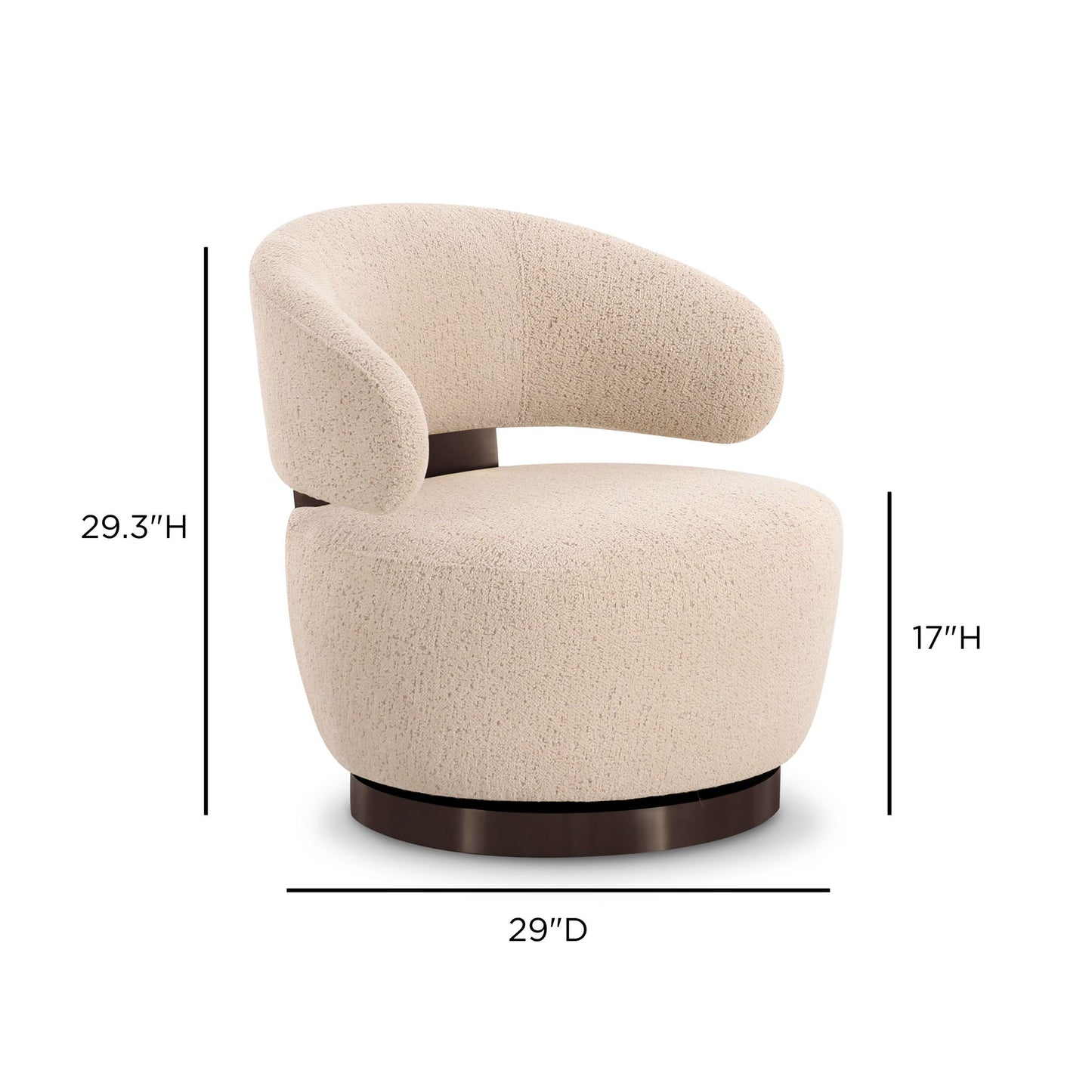 Austin - Boucle Swivel Chair - Cream