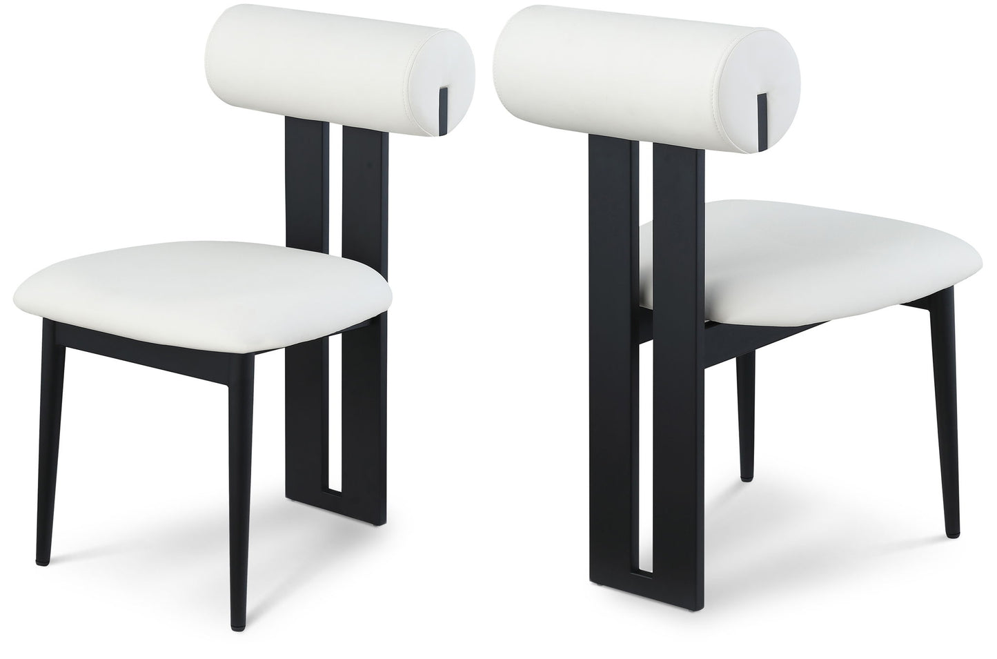 Dario - Faux Leather Dining Chair With Black Frame (Set of 2)