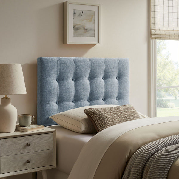 Emily Upholstered Fabric Headboard - Twin, Sky Blue