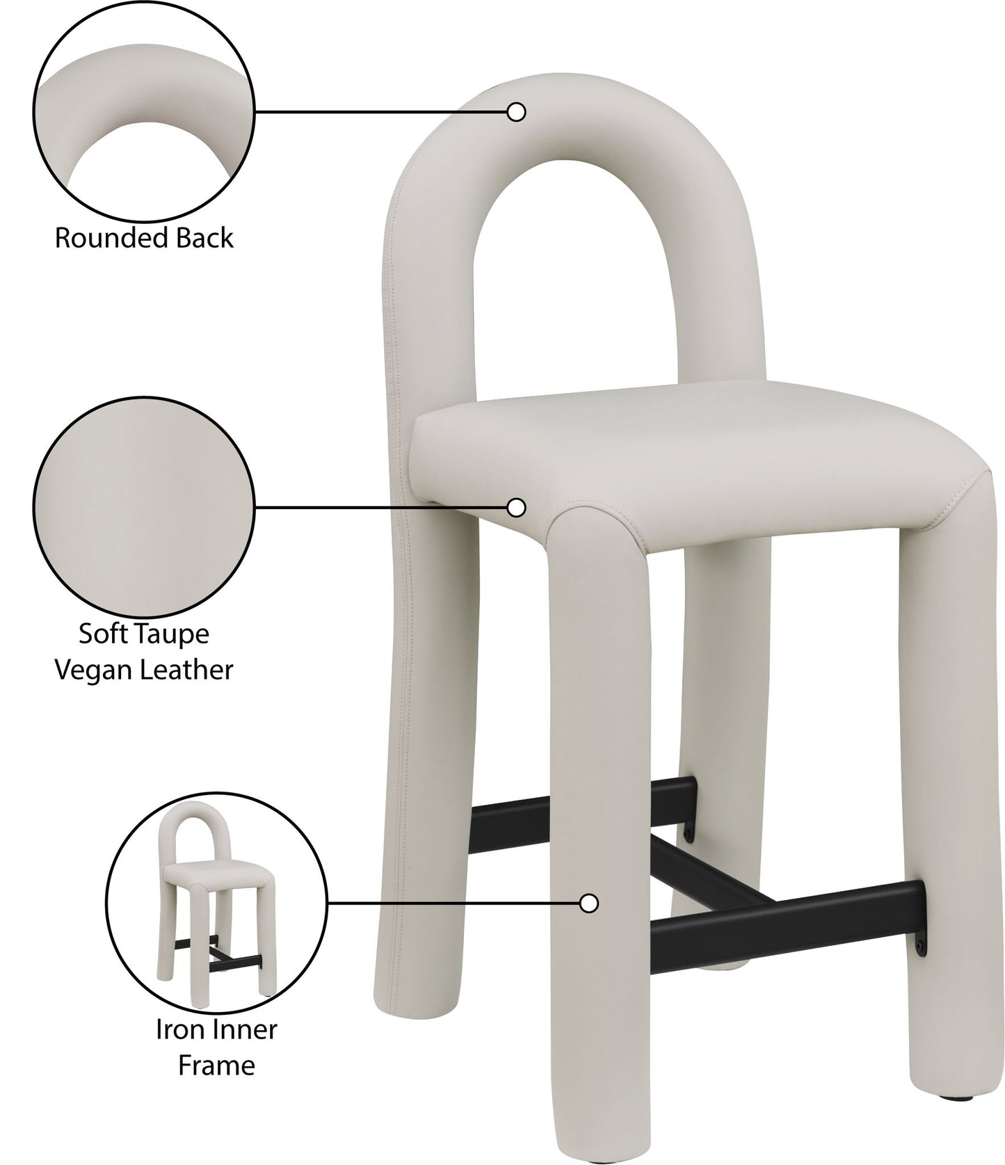 Amari - Faux Leather Stool
