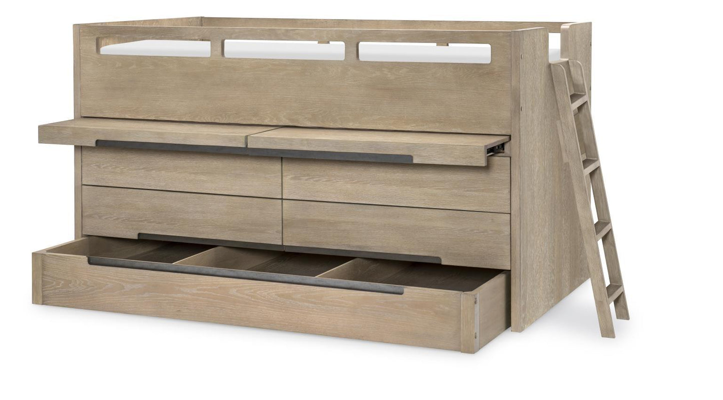 District - Complete Captains Bed - Weathered Oak