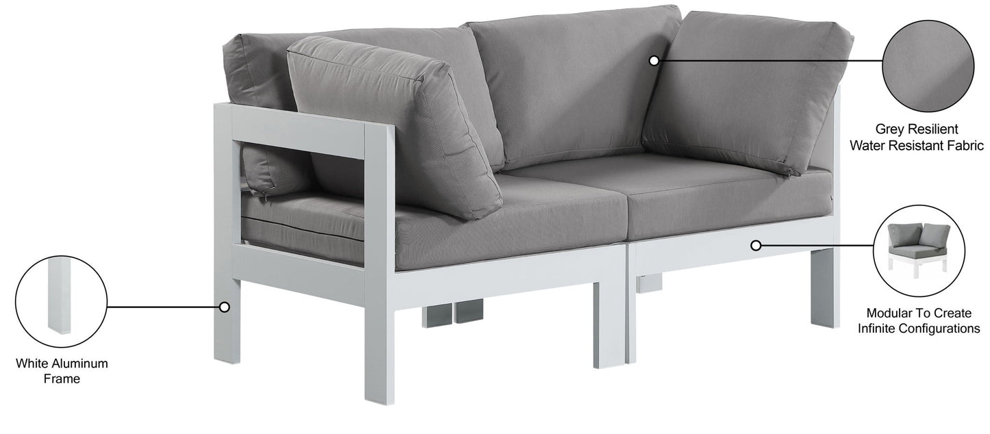 Nizuc - Outdoor Patio 2 Seat Modular Sofa With White Frame