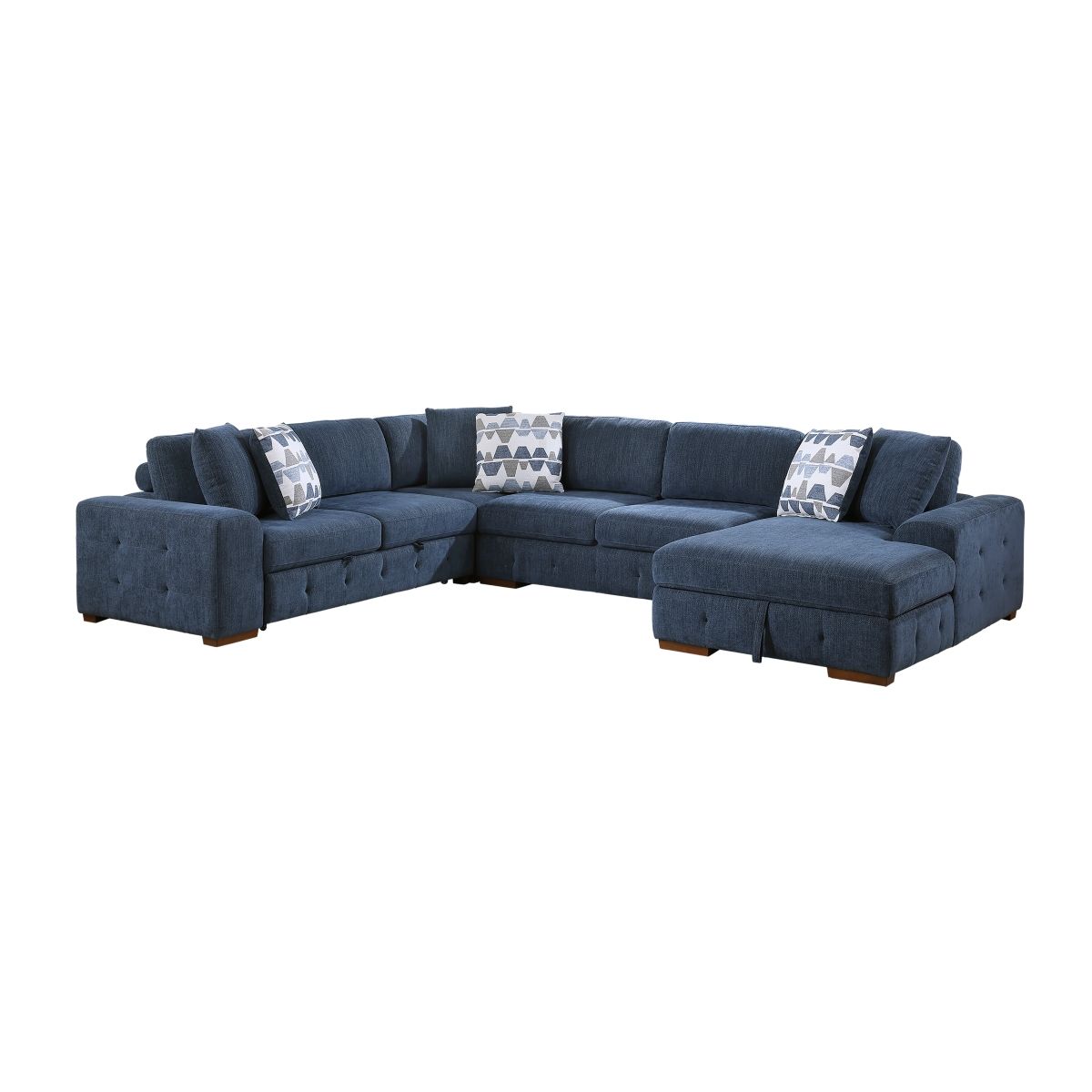 Raife 4-Piece Sectional with Right Chaise and Pull-out Bed