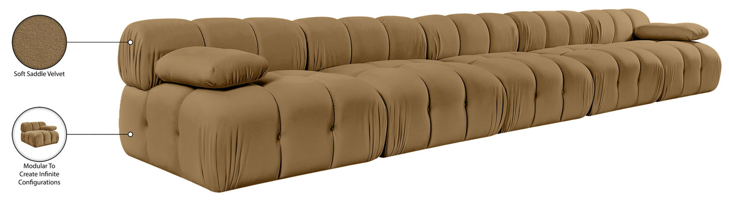 Orin - Velvet 5 Piece Modular Armless Sofa