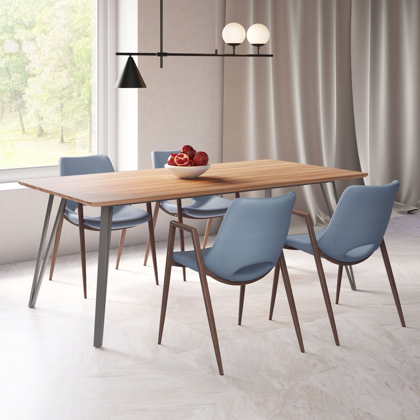 Desi - Dining Chair Walnut Legs (Set of 2)
