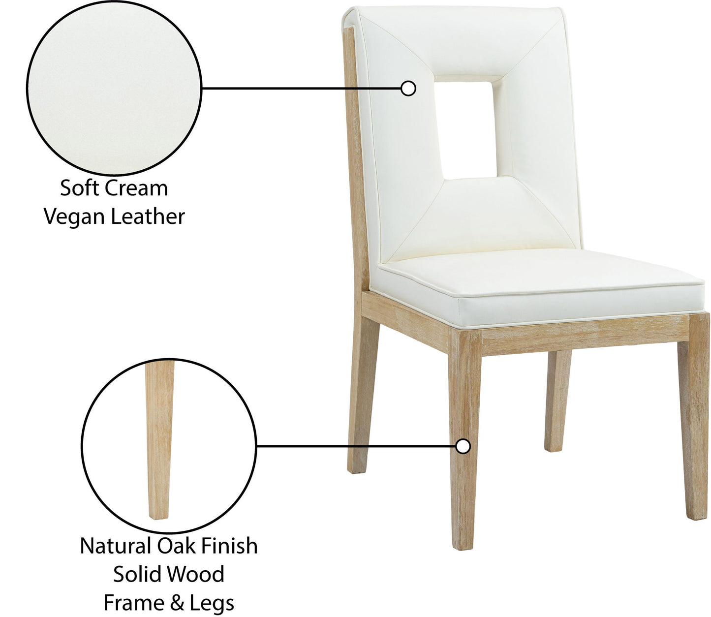 Gwendolyn - Faux Leather Dining Side Chair With Natural Frame (Set of 2)