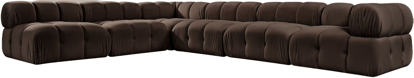 Orin - Velvet 6 Piece Modular L-Shaped Sectional