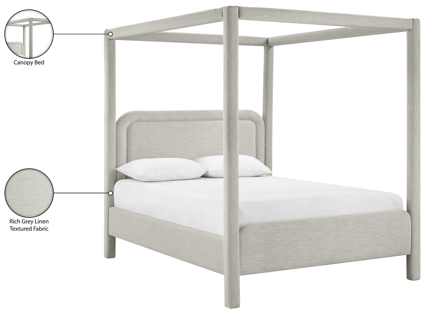 Salina - Linen Textured Fabric Upholstered Bed