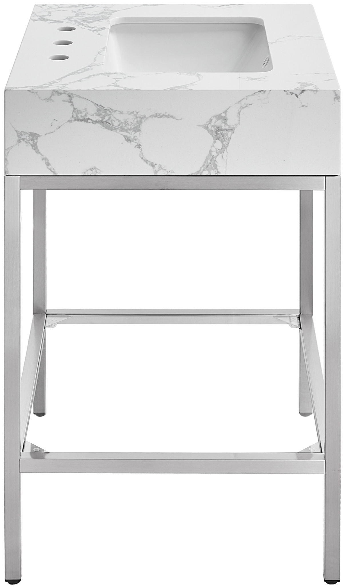 Marmo - Engineered Marble Bathroom Vanity With Chrome Base